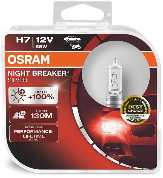 OSRAM NIGHT BREAKER Sidabrinis H7 64210NBS HCB 2V