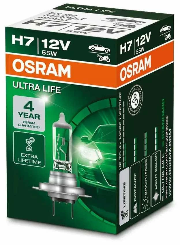 OSRAM Automobilinė lemputė ULTRA LIFE H7 55W 12V PX26D 1vnt
