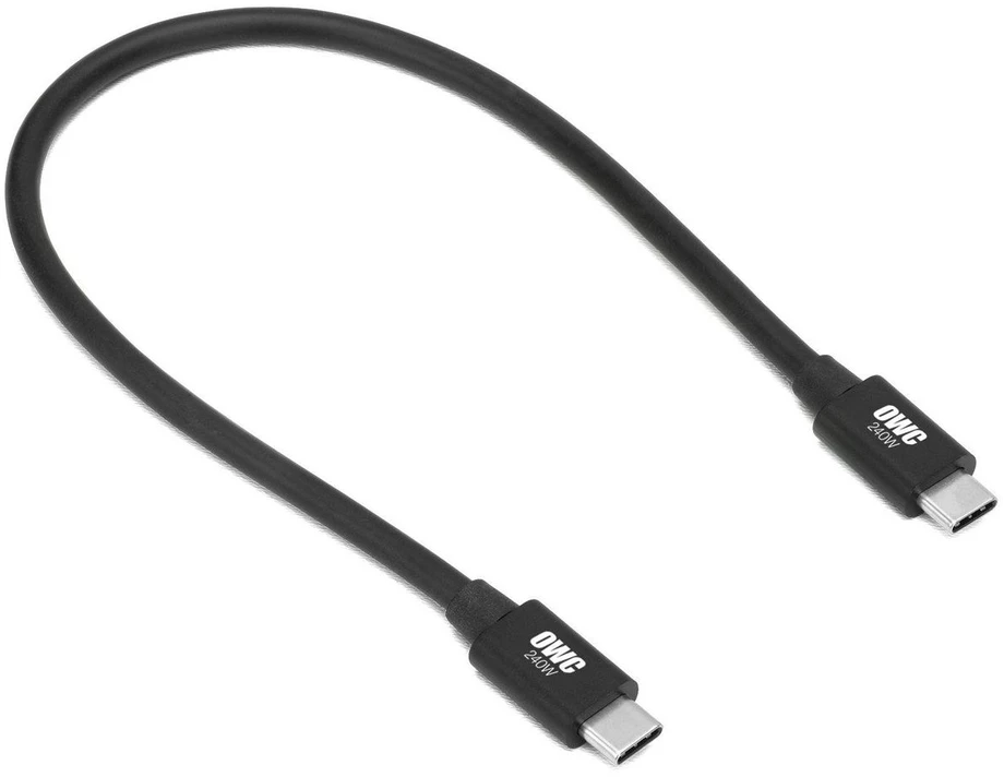 Other World Computing OWC 0,3 m (11,8") Thunderbolt 5 (USB-C) laidas, kištukas, kištukas, 0,3 m, 120 Gbit/s, juodas, apvalus