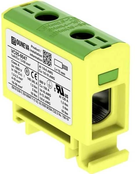 Ouneva Oy Universalus gnybtas su OTL izoliacija, aliuminis/vario 1,5–50 mm² PE