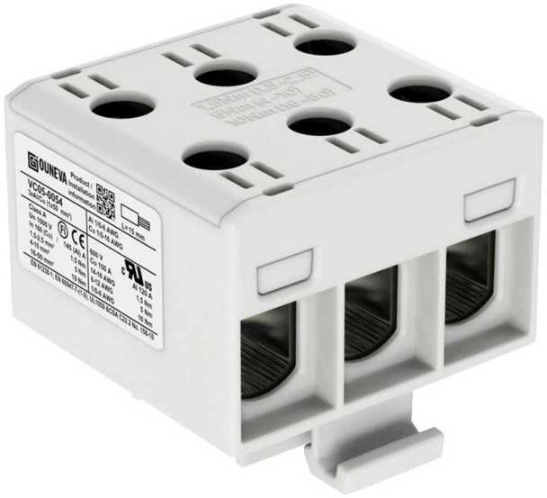 Ouneva Oy Universalus gnybtas su OTL izoliacija, aliuminis/vario, 3*(1,5-50) mm2, pilkas