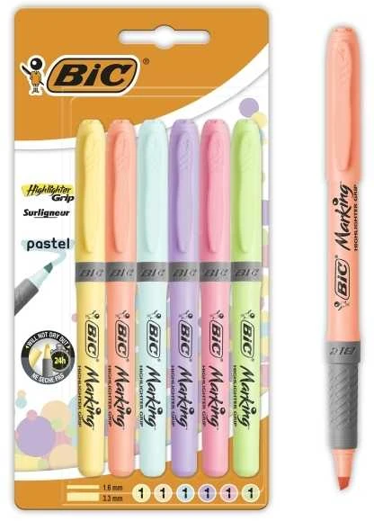 Bic Zakreślacz Highlighter Grip Pastel 6 kol BIC