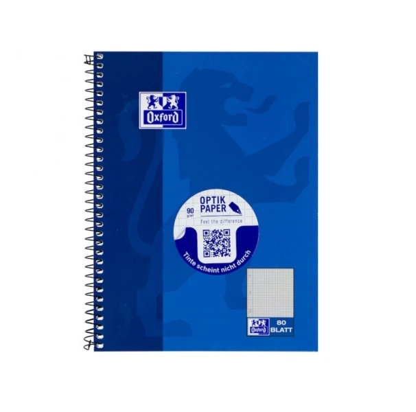 Oxford Oxford Collegeblock A5+ 80 Blatt kariert Rand Links