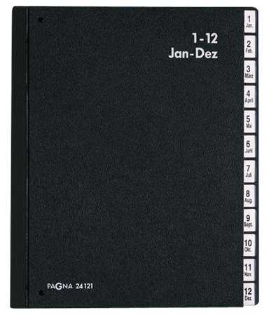 Laikiklis Pagna Teczka Pultordner Classic 12 Fächer 1-12/Jan-Dez juodas