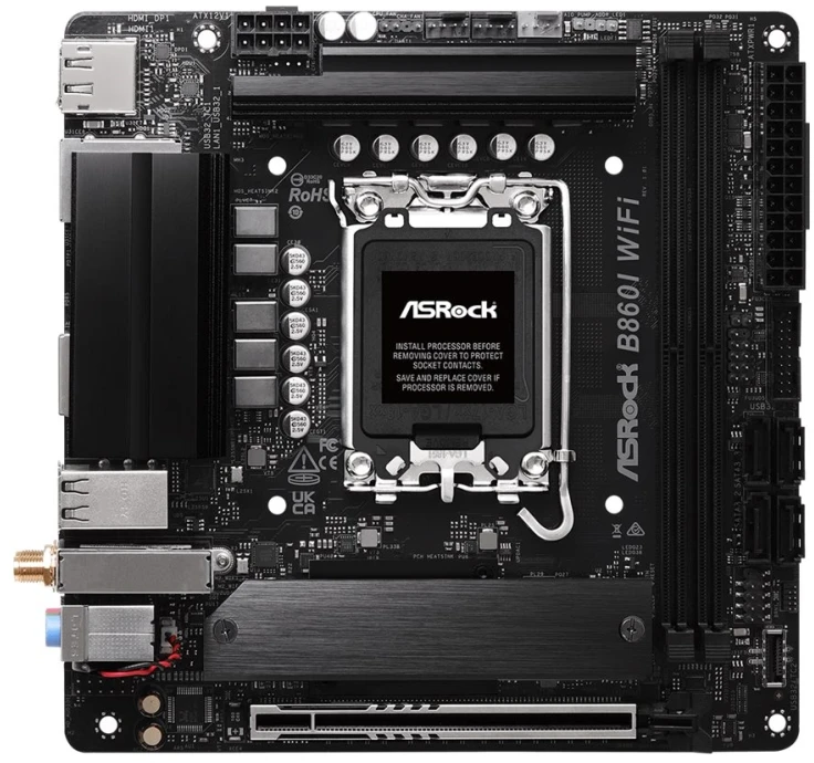 Pagrindinė plokštė Asrock B860I WiFi Intel B860 LGA 1851 (Socket V1) mini ITX