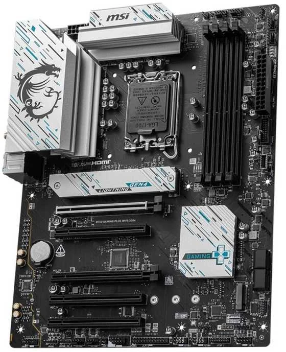 Pagrindinė plokštė MSI B760 GAMING PLUS WIFI DDR4 | Procesorių šeima Intel | Procesoriaus lizdas LGA1700 | DDR4 | Palaikomos standžiojo disko sąsajos SATA, M.2 | SATA jungčių skaičius 4