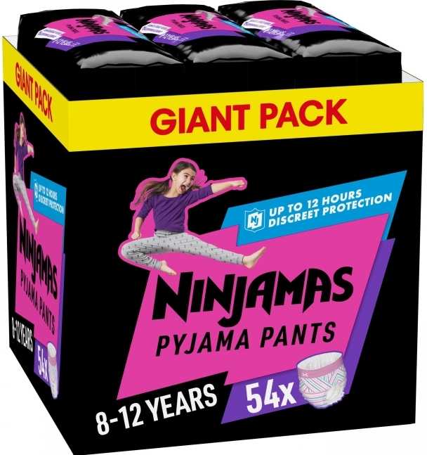 Pampers Ninjamas Pižaminės Kelnaitės Heart, 54 Sauskelnės, 27-43 kg