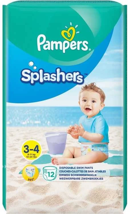 Sauskelnės-Kelnaitės PAMPERS Pants Splashers, 3 dydis 6 - 11 kg, 12 vnt.