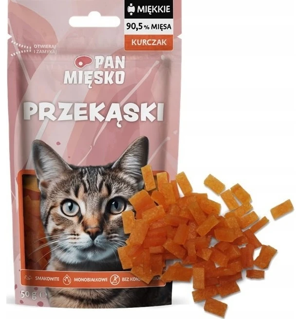 Kačių Priedas - PAN MIĘSKO Vištienos Užkandžiai Be Glitimo Be Grūdų 50g