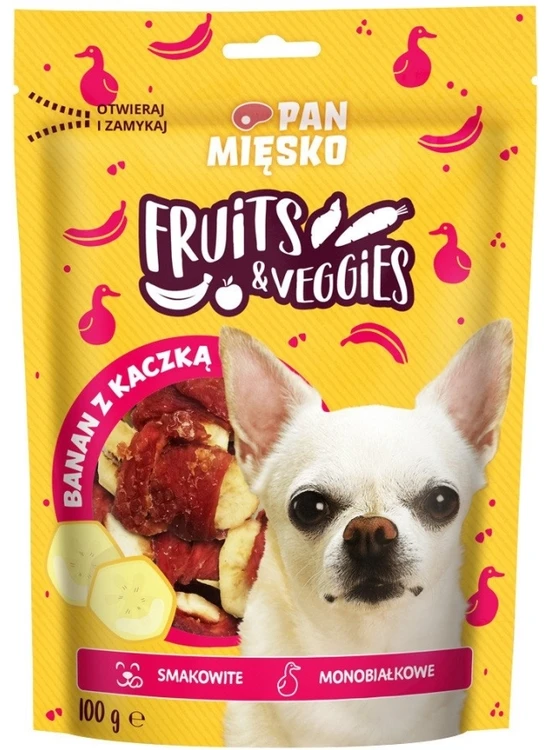 Šunų Priedas - PAN MIĘSKO Bananas su Antiena Be Grūdų Hipoalerginis 100g