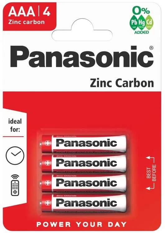 Baterija - Panasonic AAA Cinko Anglies 1.5V 4-vnt.