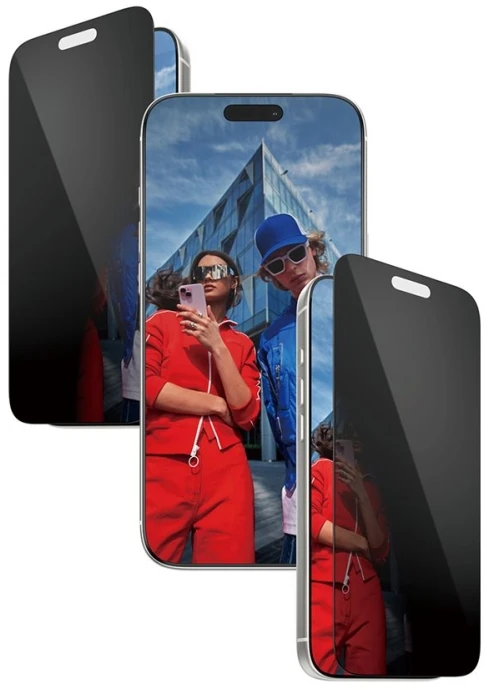 „Panzer Glass“ itin plataus kampo „EasyAligner“ privatumo stiklas, skirtas „iPhone 17 / 16 Pro“
