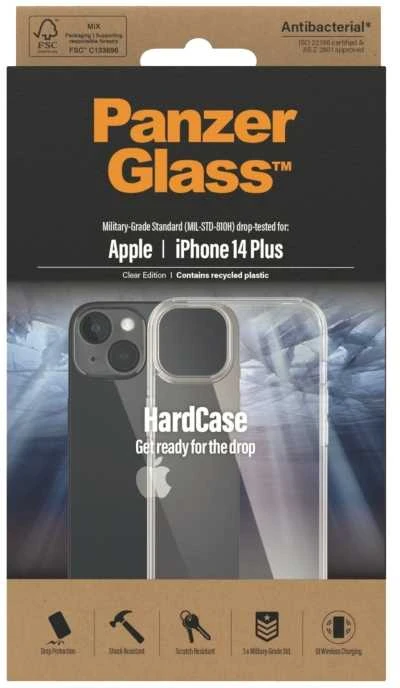 Panzer Glass PanzerGlass | Kietas dėklas | Apple | iPhone 14 Plus | Išvalyti | Suderinamas su belaidžiu įkrovimu; 100% perdirbta rėmo medžiaga