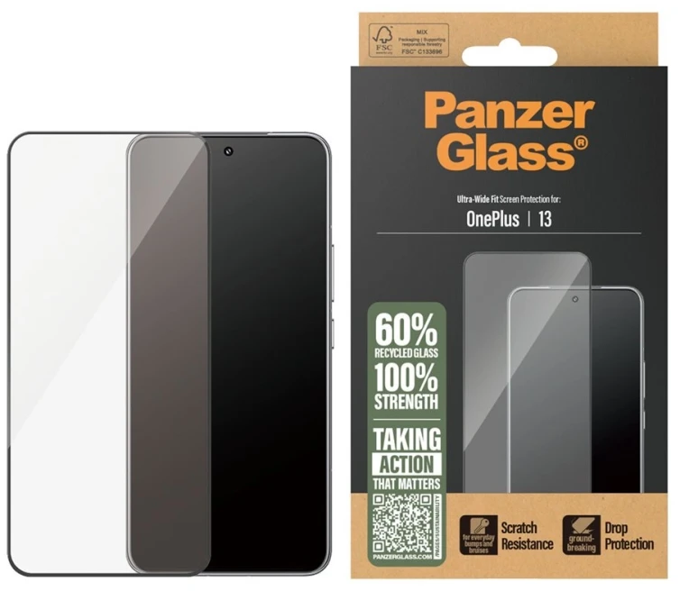 Panzer Glass PanzerGlass Ultra-Wide Fit antibakterinė ekrano apsauga, skirta OnePlus 13