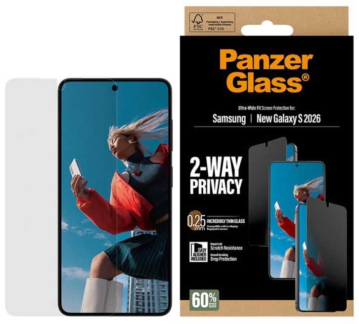 „Panzer Glass PanzerGlass“ dvipusis ekrano apsauginis dėklas „Samsung Galaxy S26 UWF“ su „EasyAligner“