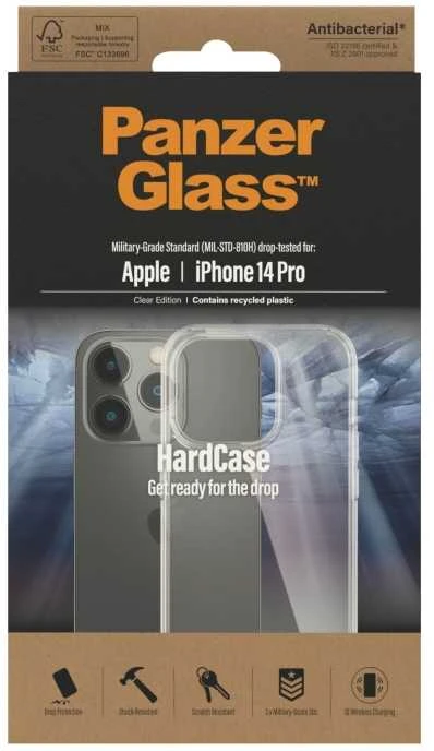 Panzer Glass PanzerGlass HardDėklas Apple iPhone 14 Pro 6,1"Antibakterinis karinės klasės skaidrus 0402