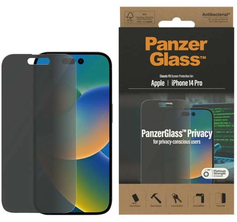 Panzer Glass PanzerGlass | Ekrano apsauga | Apple | iPhone 14 Pro | Stiklas | Juodas | Classic Fit | Privatumas