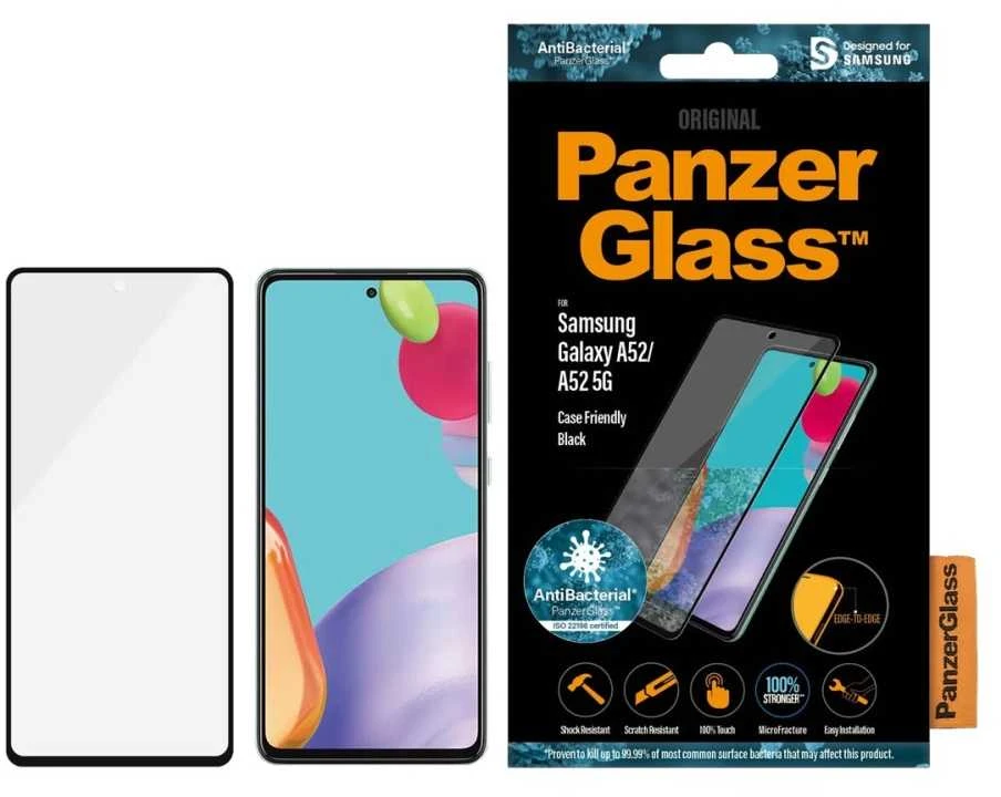 Panzer Glass PanzerGlass | Samsung | Galaxy A52 | Juodas/Skaidrus | Ekrano apsauga nuo pirštų atspaudų