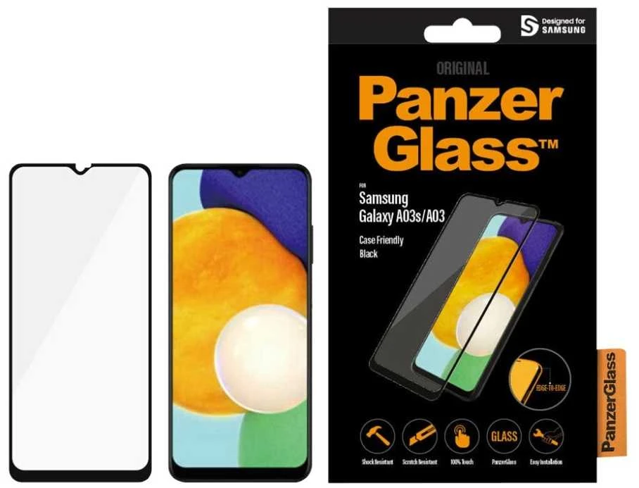 Panzer Glass PanzerGlass Samsung, Galaxy A03s/A03, CF, Hibridinis stiklas, Juodas, Ekrano apsauga