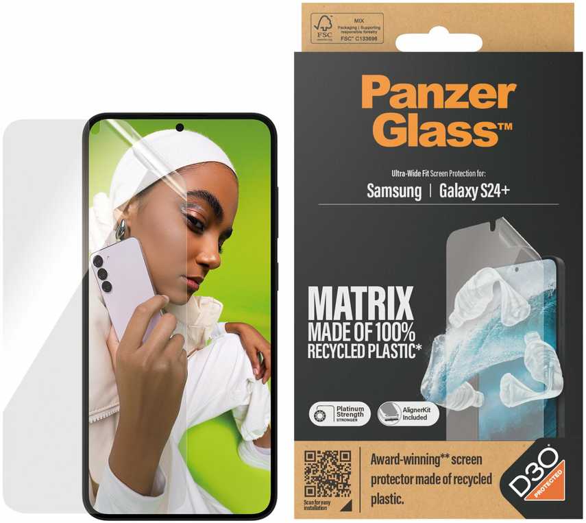 Panzer Glass PanzerGlass Ultra-Wide Fit Apsauginis stiklas su D3O® su aplikatoriumi Samsung Galaxy S24 Plus