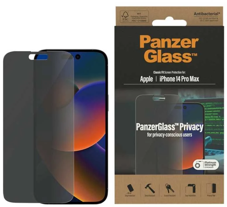 Panzer Glass PanzerGlass | Ekrano apsauga | Apple | iPhone 14 Pro Max | Stiklas | Juodas | Classic Fit | Privatumas