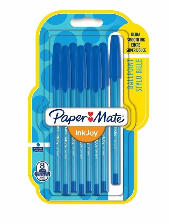 Papermate Paper Mate PAPER MATE Kugelschreiber InkJoy 100 Kappe 8St. M Blau