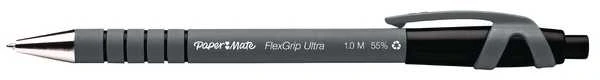 Paper Mate FlexGrip Ultra rašiklis, juodas su pilka guma