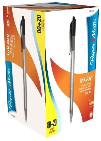 Papermate Paper Mate Vienkartinis tušinukas Paper Mate Ink Joy Juodas (S0977430) Pakuotė 100 vnt.