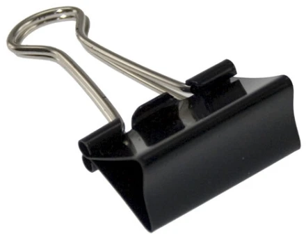 Stickn Papirklemme stål bnt sort 30mm foldback 12stk/pak - (12 stk.)