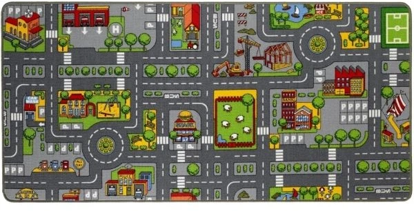 Associated Weavers Paradiso Toys Kilimas automobiliui „City Car“, 95 x 133 cm – naujas dizainas