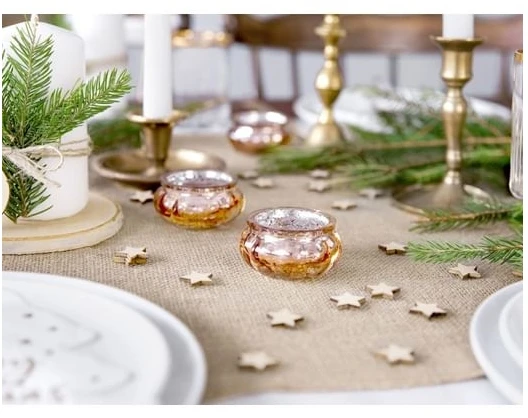 Party Deco Arbatinės žvakidės laikiklis 3 cm, rožinio aukso spalvos