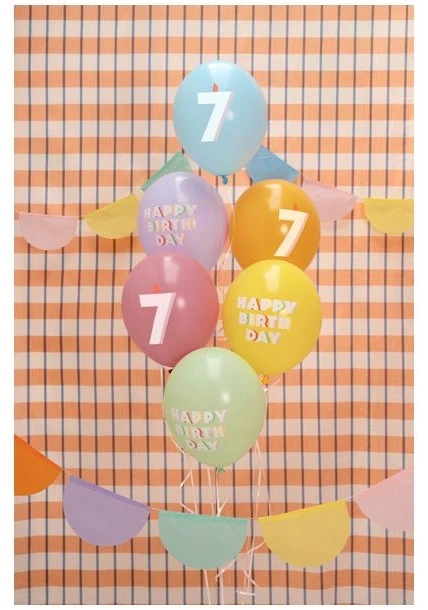 Party Deco Balionų puokštė Su gimtadieniu, 7 metai