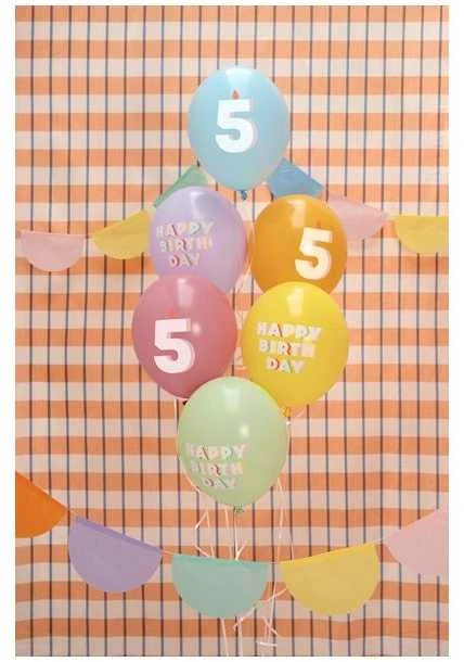 Party Deco Balionų puokštė Su gimtadieniu, 5 metai