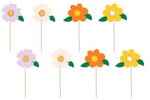 Party Deco PartyDeco Keksiukų ar torto papuošimai Gėlės, 13 cm