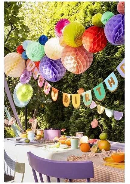 Party Deco Korėtas apvalus papuošimas 40cm 1 vnt kreminis