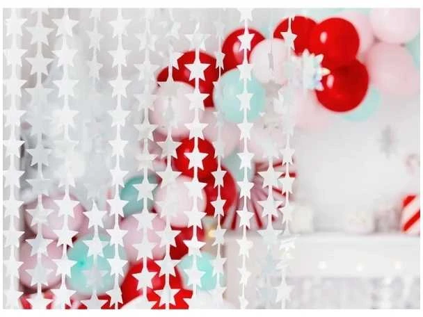 Party Deco Sidabrinės folijos užuolaida-lietutis "Žvaigždutės" 100*245cm