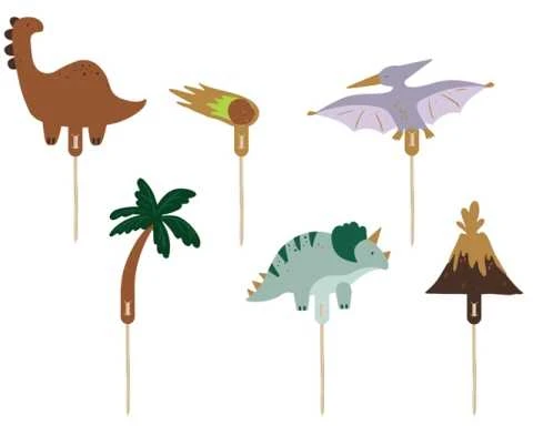 Congeepl PartyDeco dinozaurų torto papuošimai 8-12 cm mišinio A6 25912