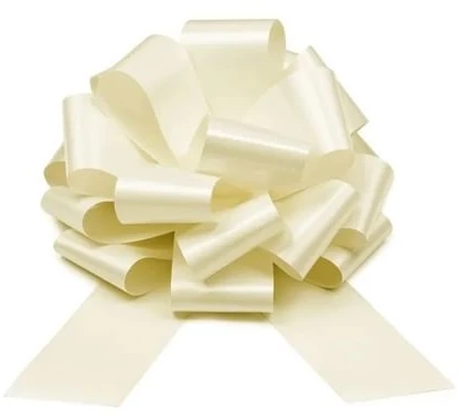 Party Deco Dekoratyvinis kaspinas 40cm 1 vnt kreminis
