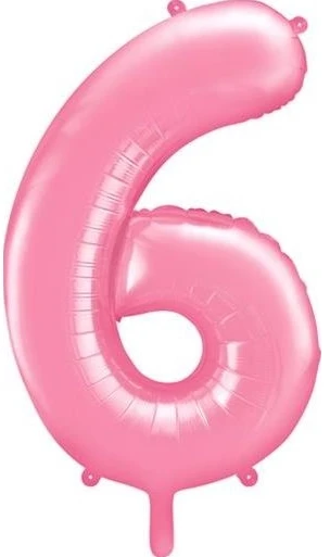 Party Deco PartyDeco Folinis balionas "6" rožinis, 86 cm