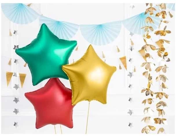Party Deco PartyDeco Folinis balionas Žvaigždė, auksinis 48 cm