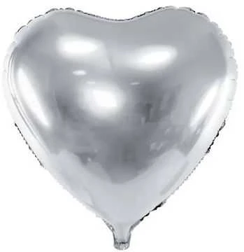 Party Deco Folinis balionas "Širdelė" 61cm sidabrinė