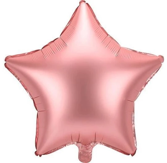 Party Deco PartyDeco Folinis balionas Žvaigždė, rožinio aukso 48 cm