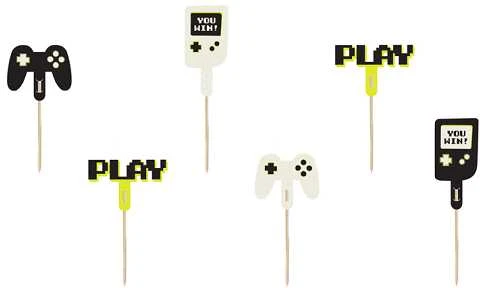 Party Deco PartyDeco keksiukų dekoracijos - Gamer 6-10.5cm mišinio A6 30657