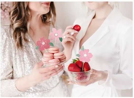 PartyDeco Keksiukų papuošimai Gėlės, 13-14,5cm