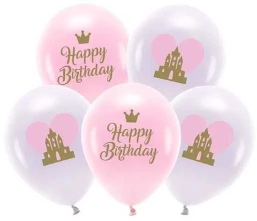 4dogs Balionų rinkinys "Happy Birthday To You" spalvoti 33cm 5 vnt