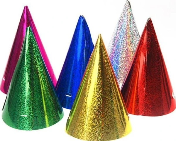Party Deco Holografinės kepurėlės 16 cm 120 vnt.