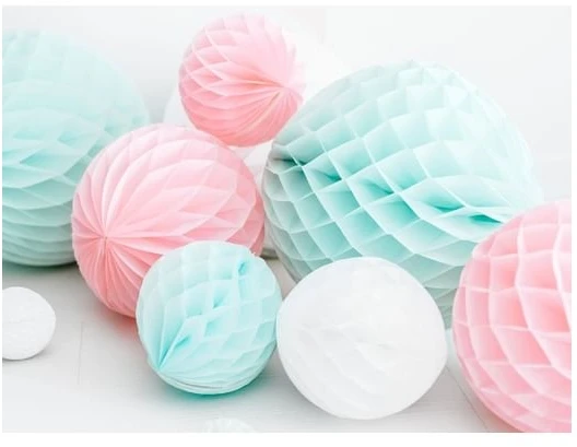 Party Deco Korėtas apvalus papuošimas 40cm 1 vnt baltas