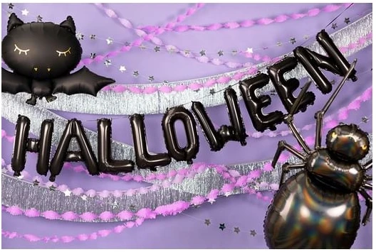 PartyDeco Juodi balionai Halloween'as, 280x46cm