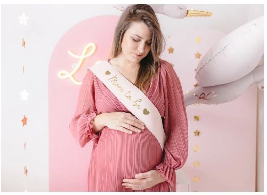Party Deco Juosta būsimai mamai šviesiai rožinė 75 cm