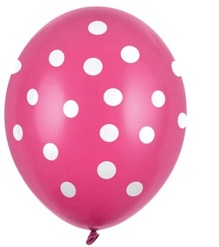 Party Deco Balionai stiprūs 30cm 6 vnt margi rožiniai